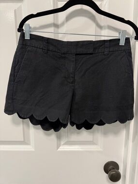 J. Crew Black Scalloped Hem Shorts